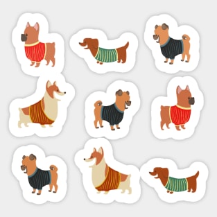 Dogs! in Sweaters! Sticker